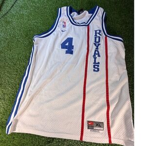 Nike Kansas City‎ Royals Basketball Jersey Chris Webber 4 White Blue Red XL